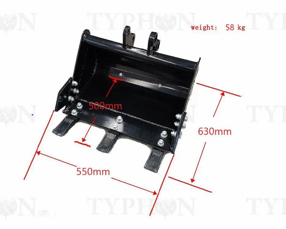 2-3.5 Ton Mini Excavator Attachment 550mm Teeth Bucket Trenching Buckets 21 inch