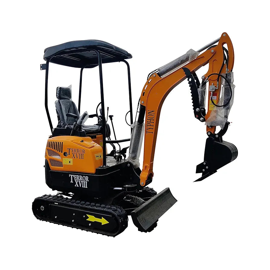 TERROR XVIII 4,000 lbs Mini Excavator - EPA Certified D902 Diesel Engine Machine for Garden, Farms, Parks, Roads – Ideal for Digging, Drilling, Bull-Dozing