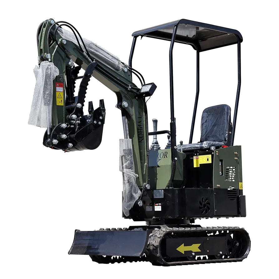 TYPHON Terror X Storm Mini Excavator – 1 Ton Trench Digger with Canopy, Wide Bucket – Mini Excavator Machine for Garden, Farms, Parks, Roads – Ideal for Digging, Drilling, Bull-Dozing