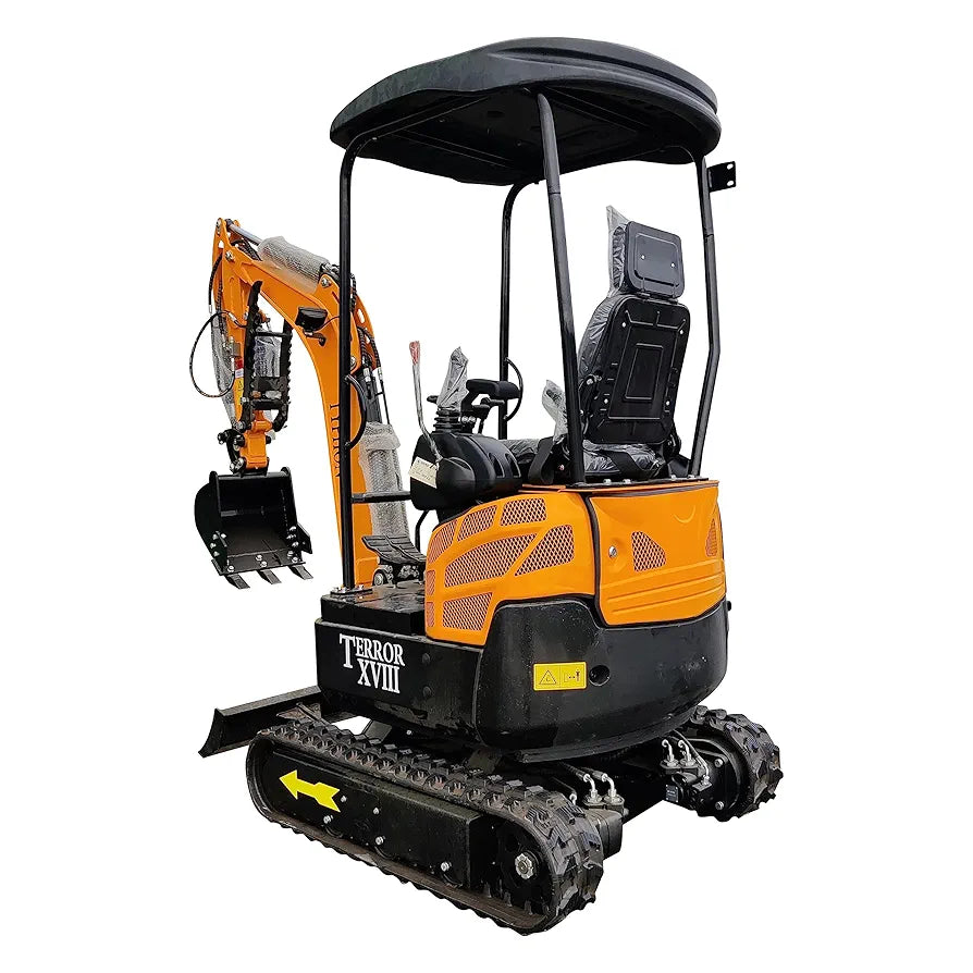 TERROR XVIII 4,000 lbs Mini Excavator - EPA Certified D902 Diesel Engine Machine for Garden, Farms, Parks, Roads – Ideal for Digging, Drilling, Bull-Dozing
