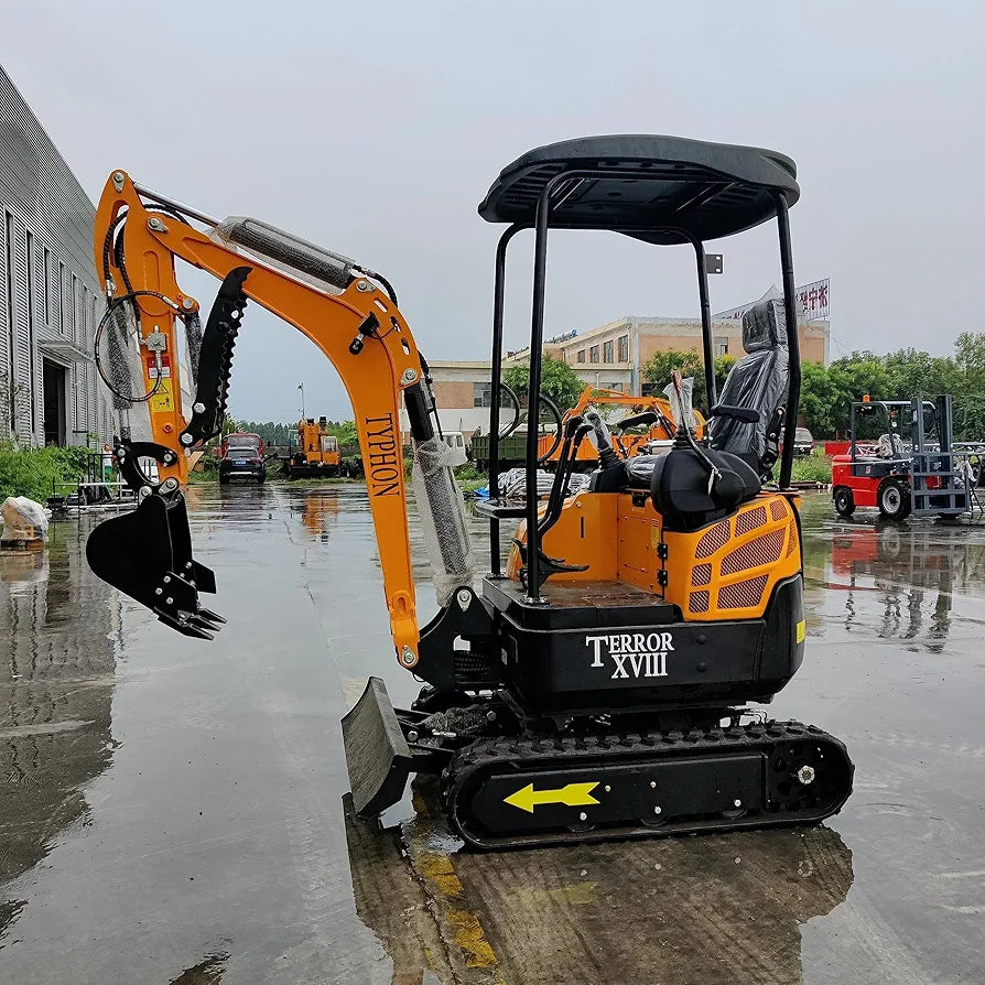 TERROR XVIII 4,000 lbs Mini Excavator - EPA Certified D902 Diesel Engine Machine for Garden, Farms, Parks, Roads – Ideal for Digging, Drilling, Bull-Dozing