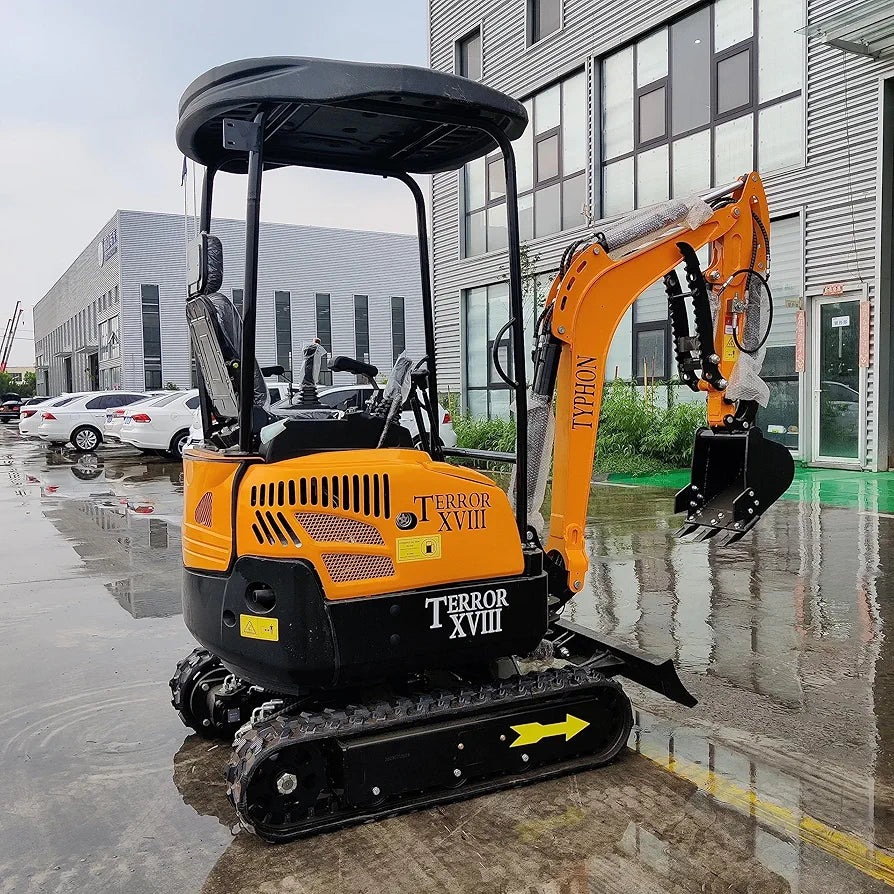 TERROR XVIII 4,000 lbs Mini Excavator - EPA Certified D902 Diesel Engine Machine for Garden, Farms, Parks, Roads – Ideal for Digging, Drilling, Bull-Dozing