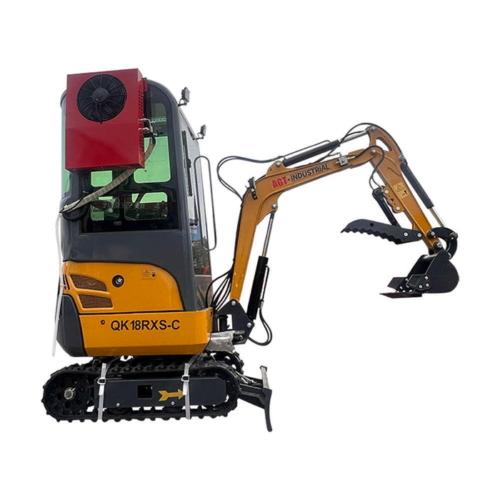 1-ton, Rato Engine Mini Excavator w/Air Conditioning & Enclosed Cab & Side Swing & Hydraulic Thumnb | AGT-QK18RXS-C - 0