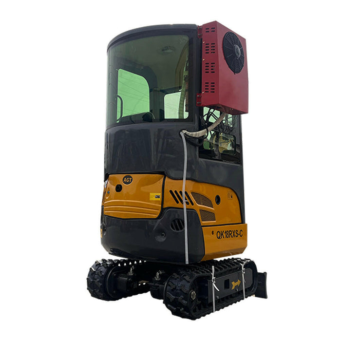 1-ton, Rato Engine Mini Excavator w/Air Conditioning & Enclosed Cab & Side Swing & Hydraulic Thumnb | AGT-QK18RXS-C