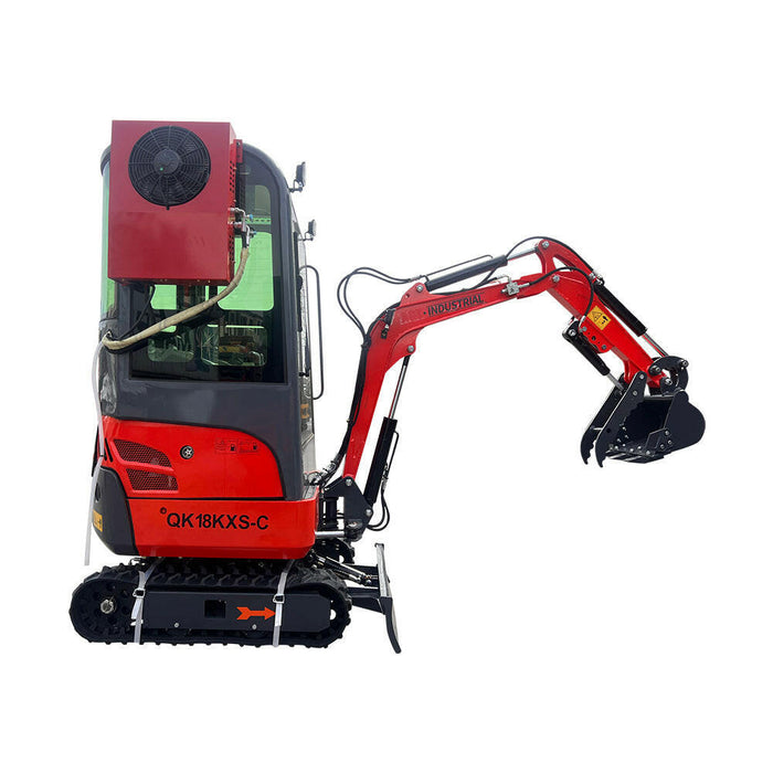 1-Ton, Kubota Engine Mini & Small Excavator w/Air Conditioning, Side Swing & Enclosed Cab | AGT-KH18K-CC - 0