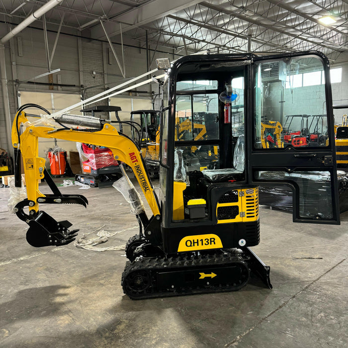 1 Ton, R420D Gasoline Mini Excavator w/ Enclosed Cab | QH13R - 0