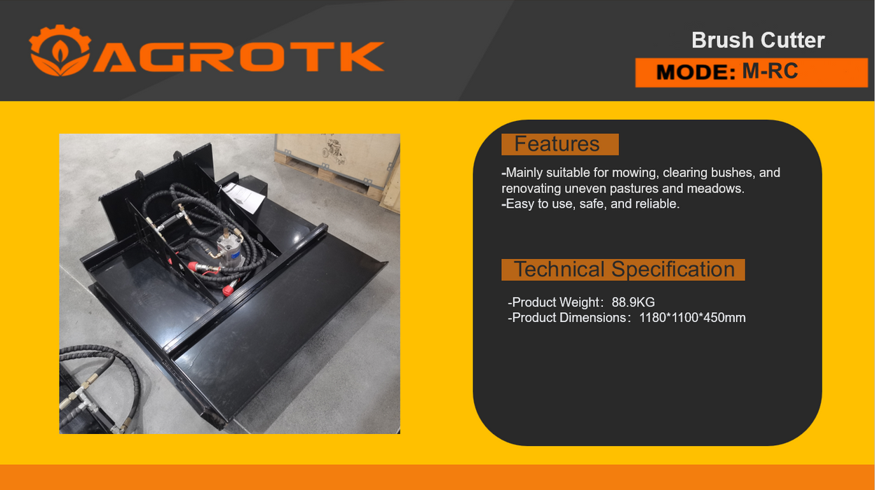 Brush Cutter for AGT Industrial Mini Skid Steer | M-RC - 0