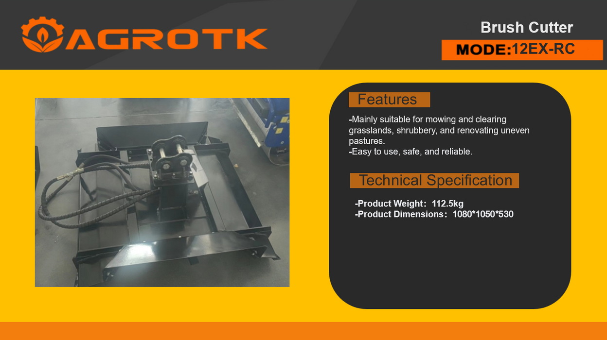 Mini Excavator Mower Brush Cutter | 12EX-RC - 0
