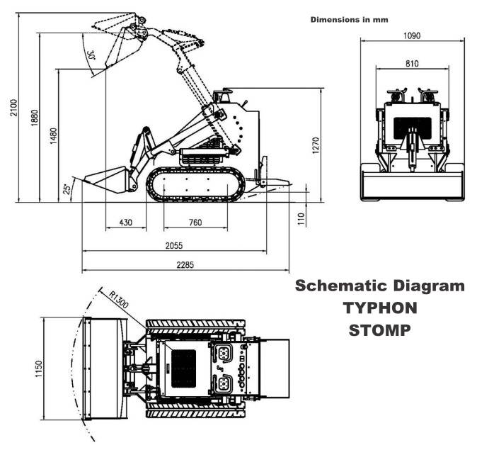 Brand New TYPHON STOMP 1800lbs Mini Skid Steer Loader 23HP Wheel Gas EPA B & S Engine USA
