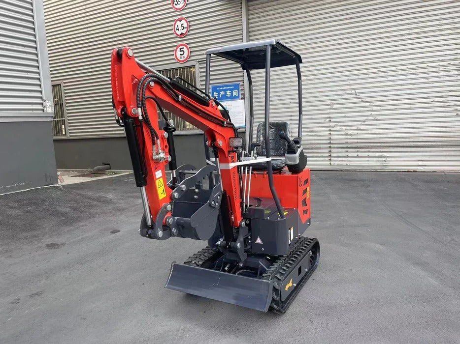 1 Ton, Upgraded Mini Excavator w/ Pilot Control & Swing Boom & Hydraulic Thumb & Features | AGT-DM12X-PLUS