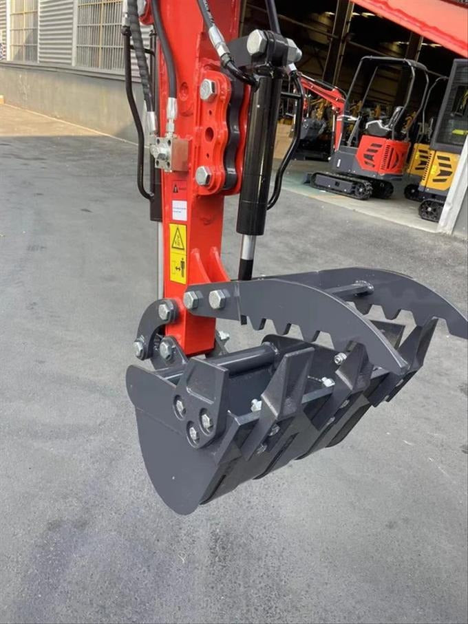 1 Ton, Upgraded Mini Excavator w/ Pilot Control & Swing Boom & Hydraulic Thumb & Features | AGT-DM12X-PLUS