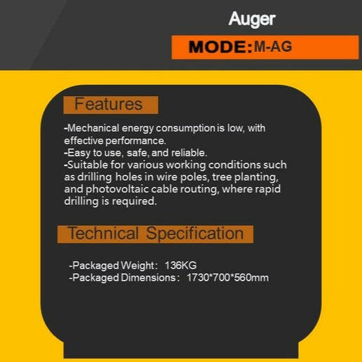 Hydraulic Auger For Mini Skid Steer Fits All AGT Models | M-AG - 0